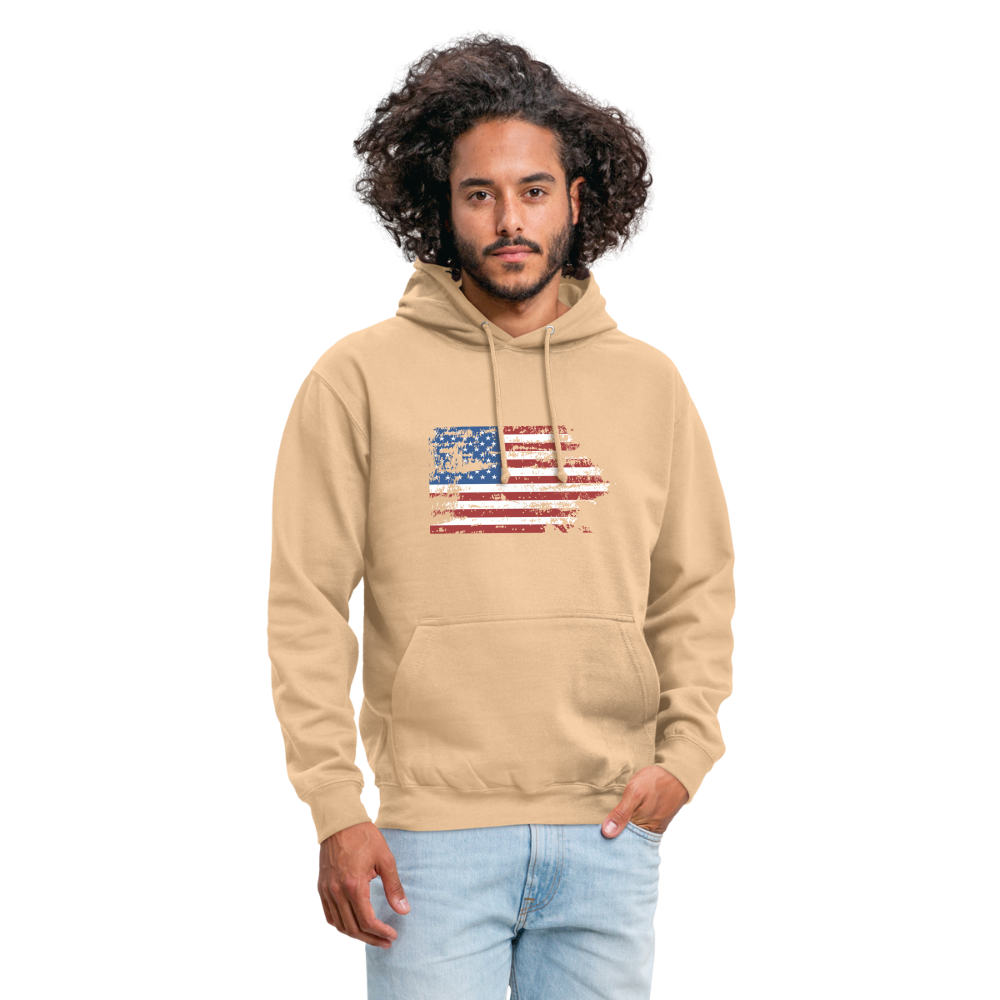 SSW1708 Unisex Hoodie USA flag - Beige
