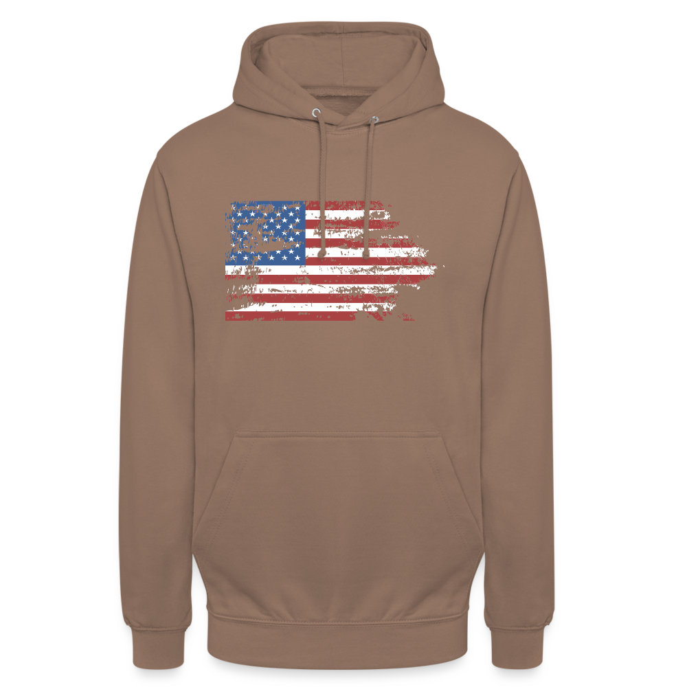 SSW1708 Unisex Hoodie USA flag - Mokka