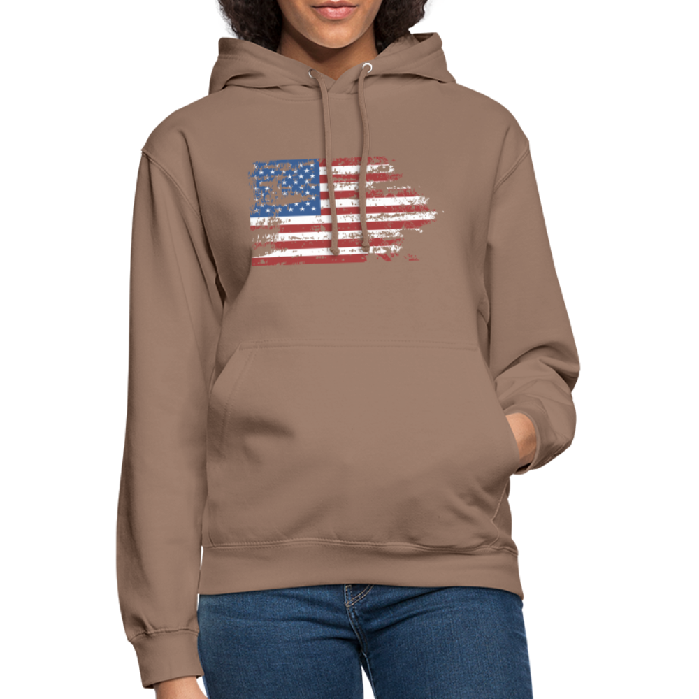 SSW1708 Unisex Hoodie USA flag - Mokka