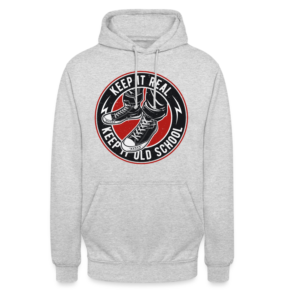SSW1707 Unisex Hoodie Keep it Oldschool - Hellgrau meliert