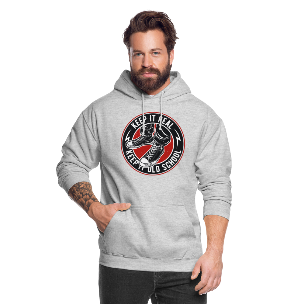 SSW1707 Unisex Hoodie Keep it Oldschool - Hellgrau meliert