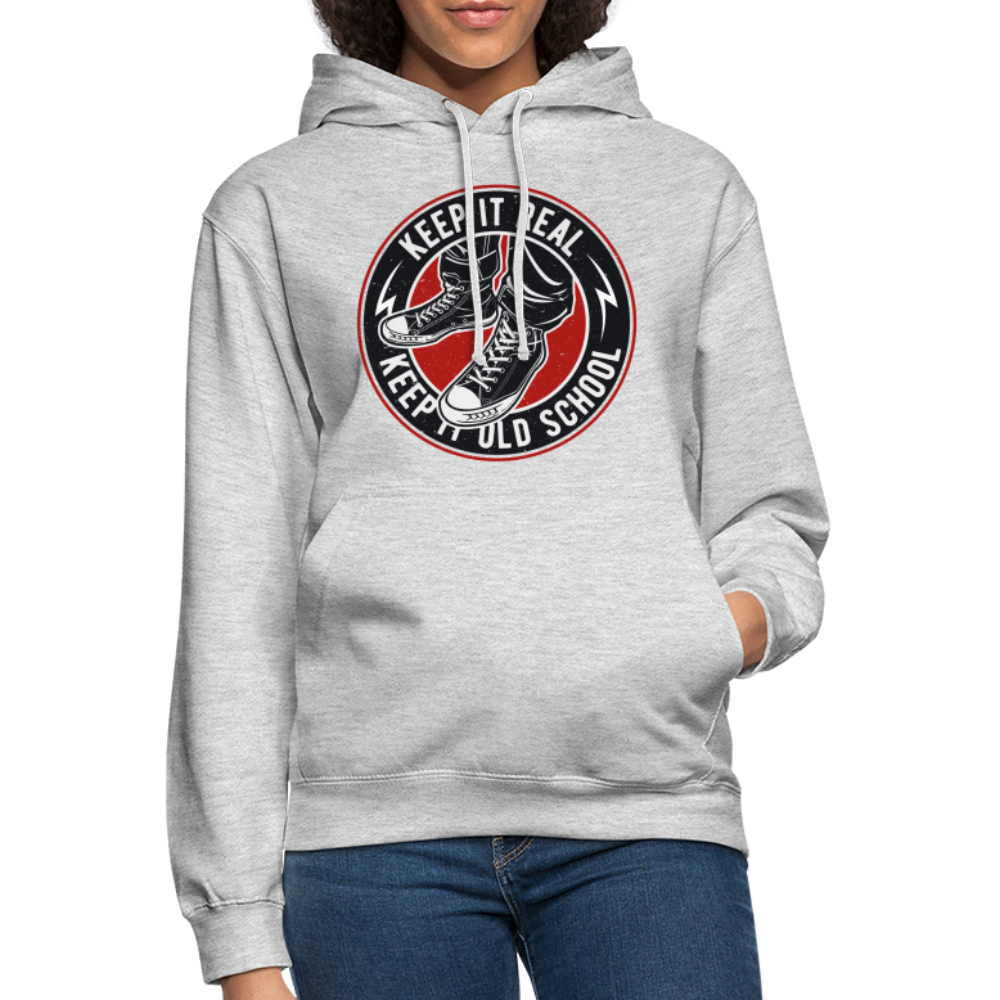SSW1707 Unisex Hoodie Keep it Oldschool - Hellgrau meliert