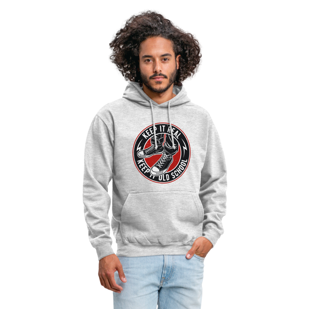 SSW1707 Unisex Hoodie Keep it Oldschool - Hellgrau meliert
