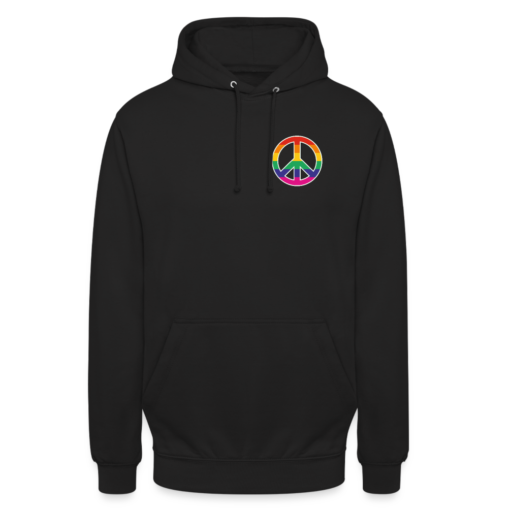 SSW1710 Unisex Hoodie Regenbogen-Friedenszeichen - Schwarz