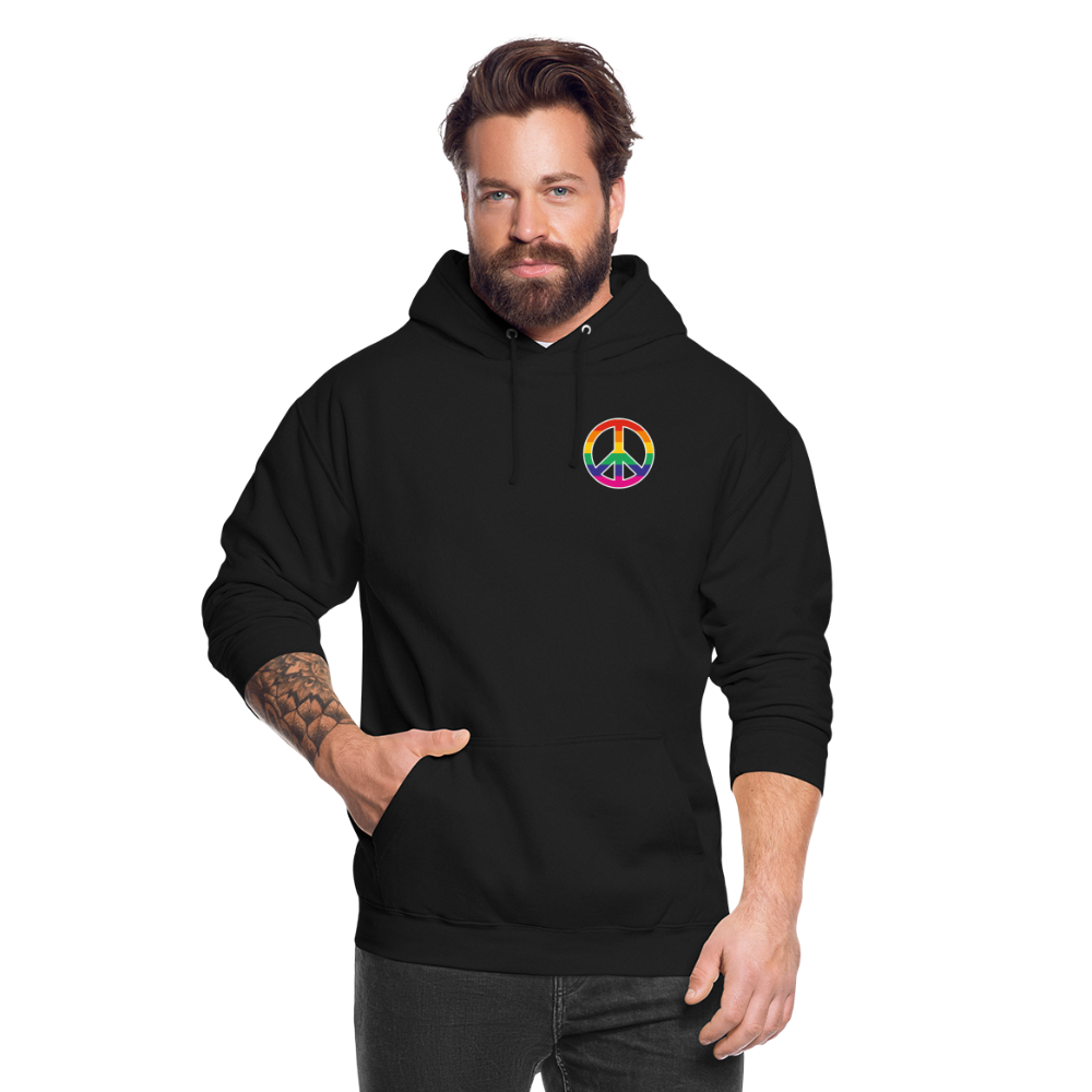 SSW1710 Unisex Hoodie Regenbogen-Friedenszeichen - Schwarz