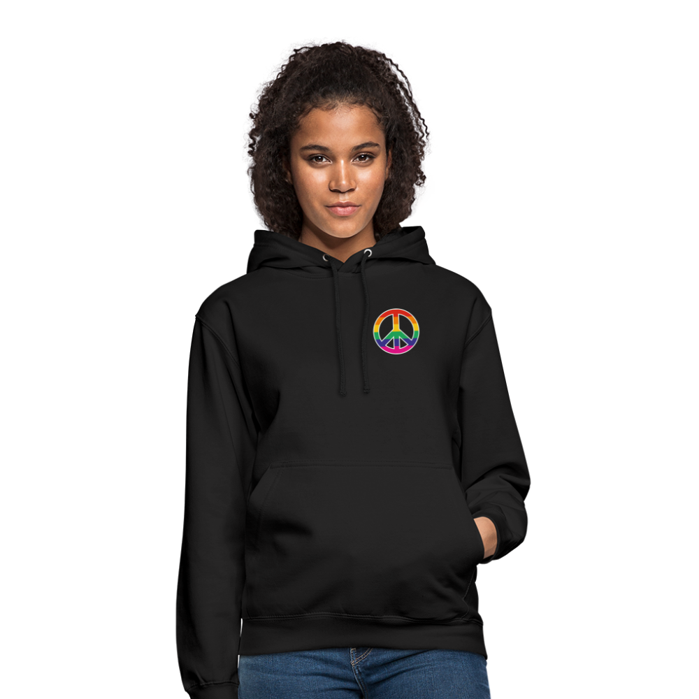 SSW1710 Unisex Hoodie Regenbogen-Friedenszeichen - Schwarz