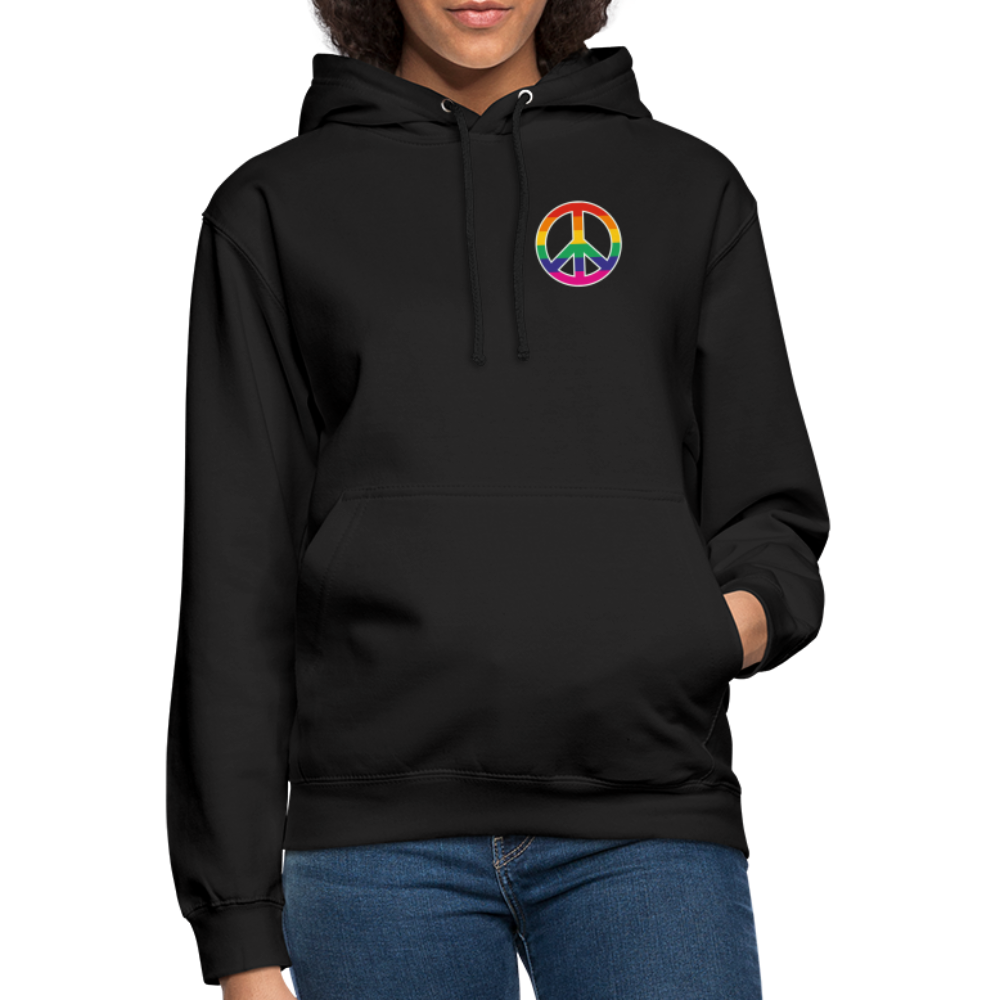 SSW1710 Unisex Hoodie Regenbogen-Friedenszeichen - Schwarz