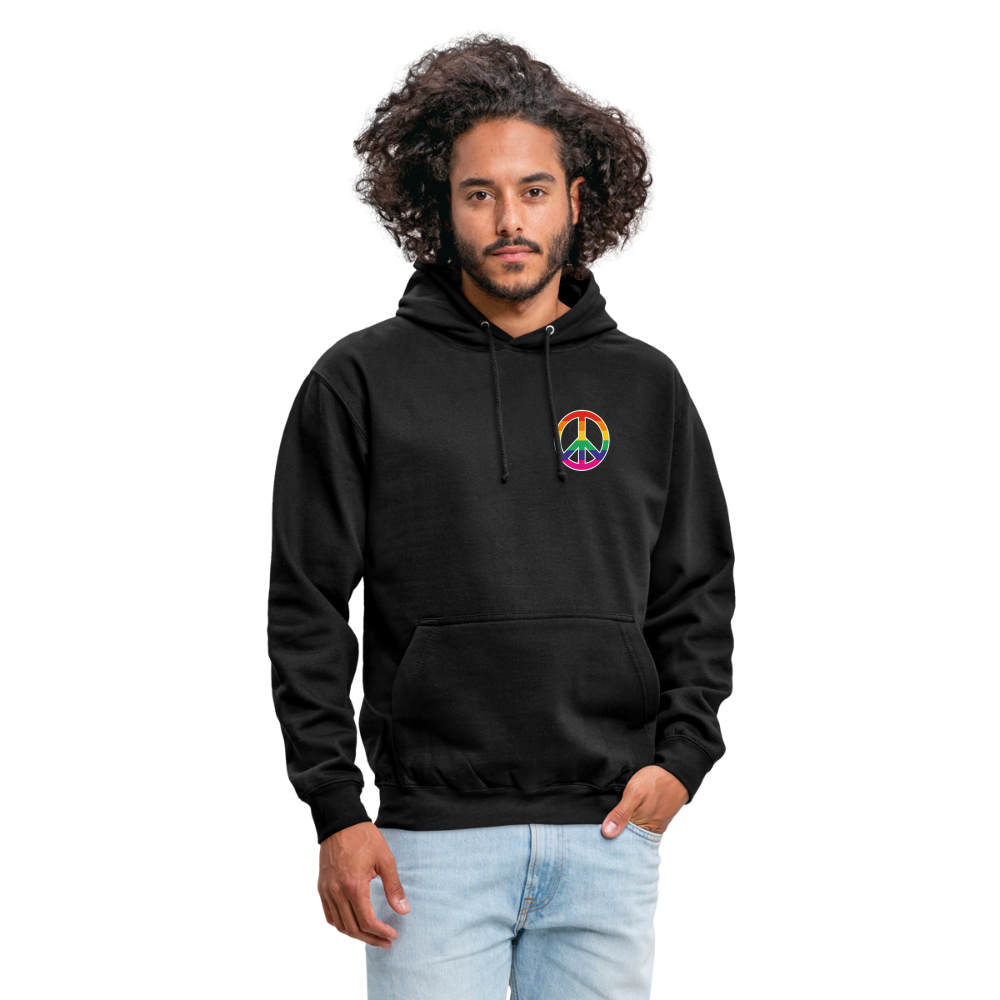 SSW1710 Unisex Hoodie Regenbogen-Friedenszeichen - Schwarz