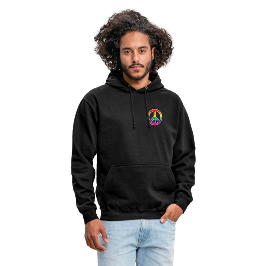 SSW1710 Unisex Hoodie Regenbogen-Friedenszeichen - Schwarz