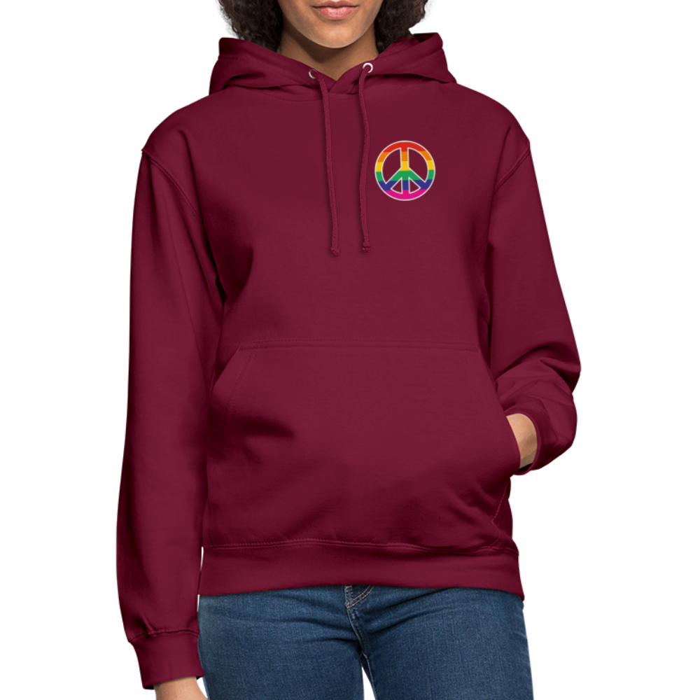 SSW1710 Unisex Hoodie Regenbogen-Friedenszeichen - Bordeaux