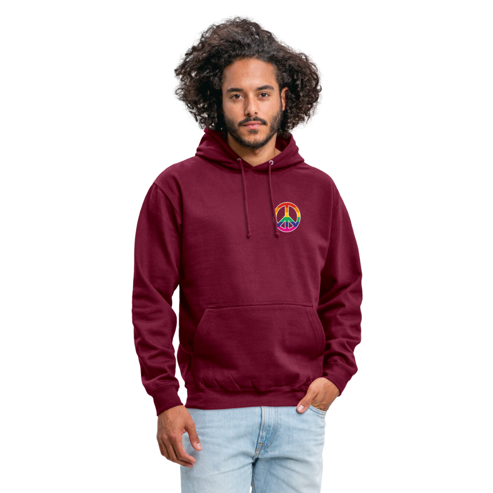 SSW1710 Unisex Hoodie Regenbogen-Friedenszeichen - Bordeaux