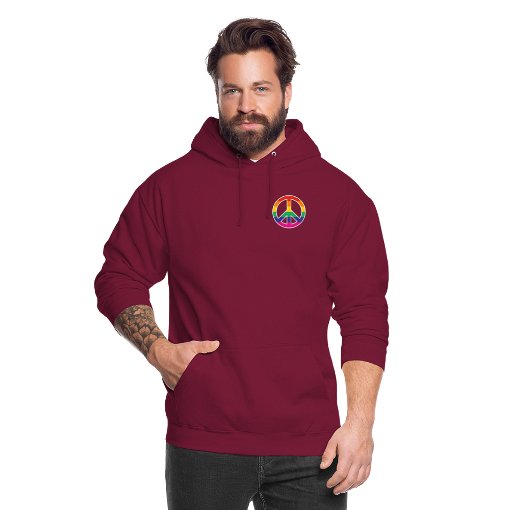 SSW1710 Unisex Hoodie Regenbogen-Friedenszeichen - Bordeaux