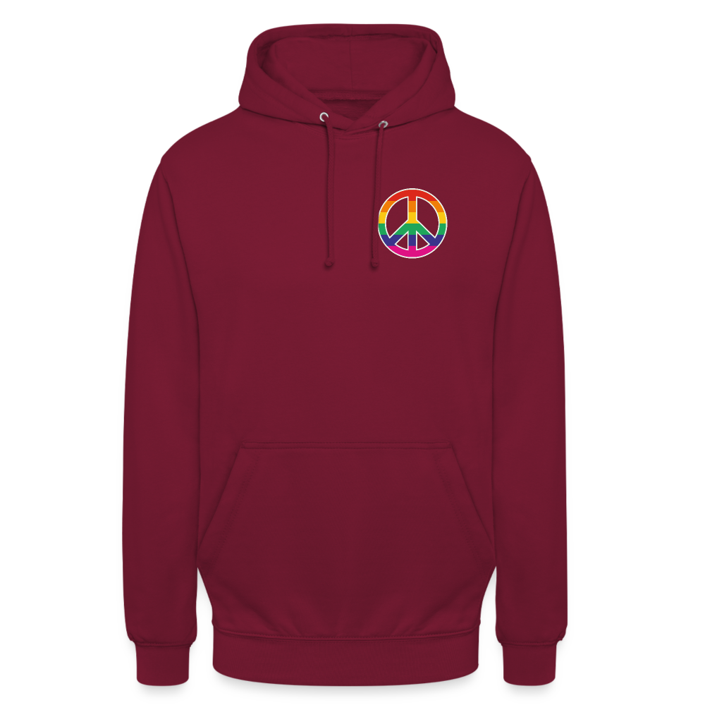 SSW1710 Unisex Hoodie Regenbogen-Friedenszeichen - Bordeaux