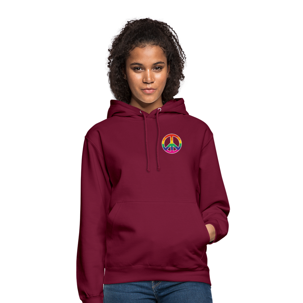 SSW1710 Unisex Hoodie Regenbogen-Friedenszeichen - Bordeaux