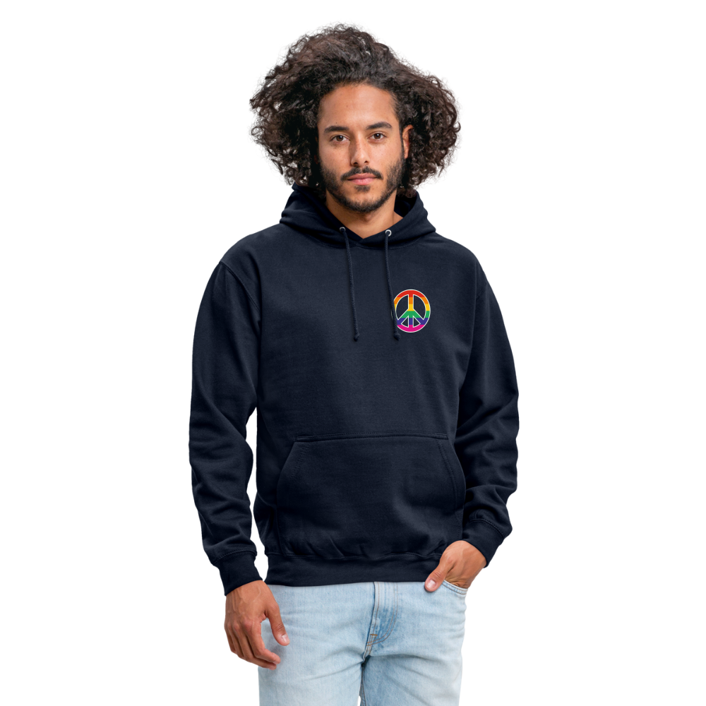 SSW1710 Unisex Hoodie Regenbogen-Friedenszeichen - Navy