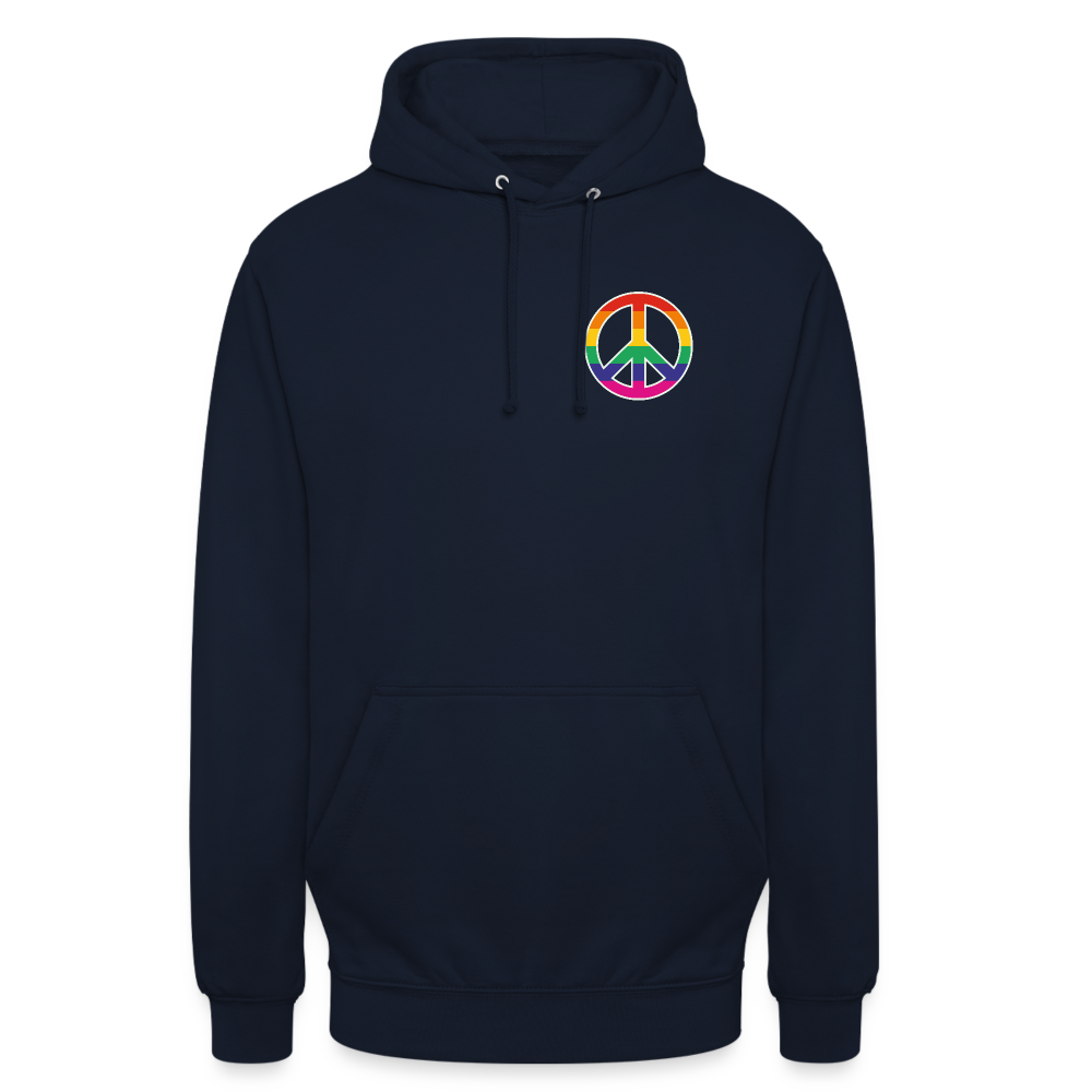 SSW1710 Unisex Hoodie Regenbogen-Friedenszeichen - Navy
