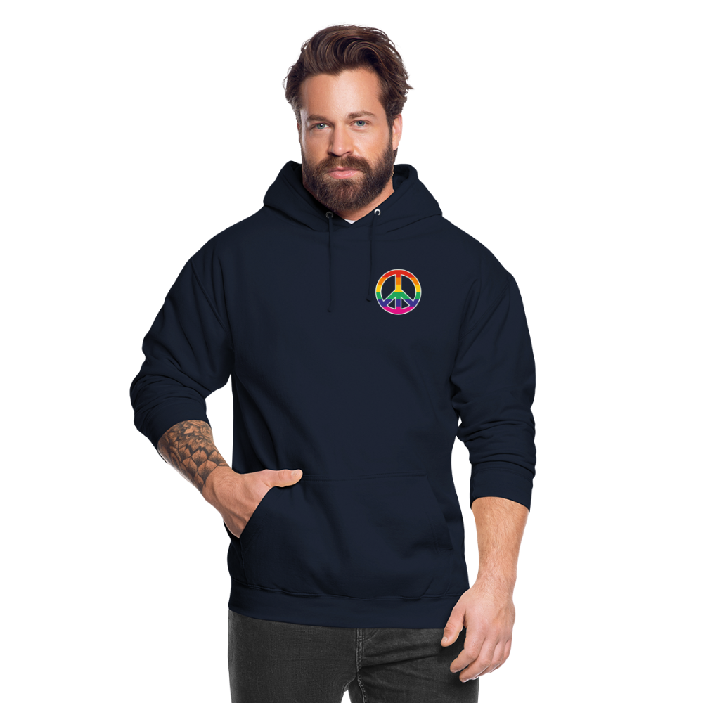 SSW1710 Unisex Hoodie Regenbogen-Friedenszeichen - Navy