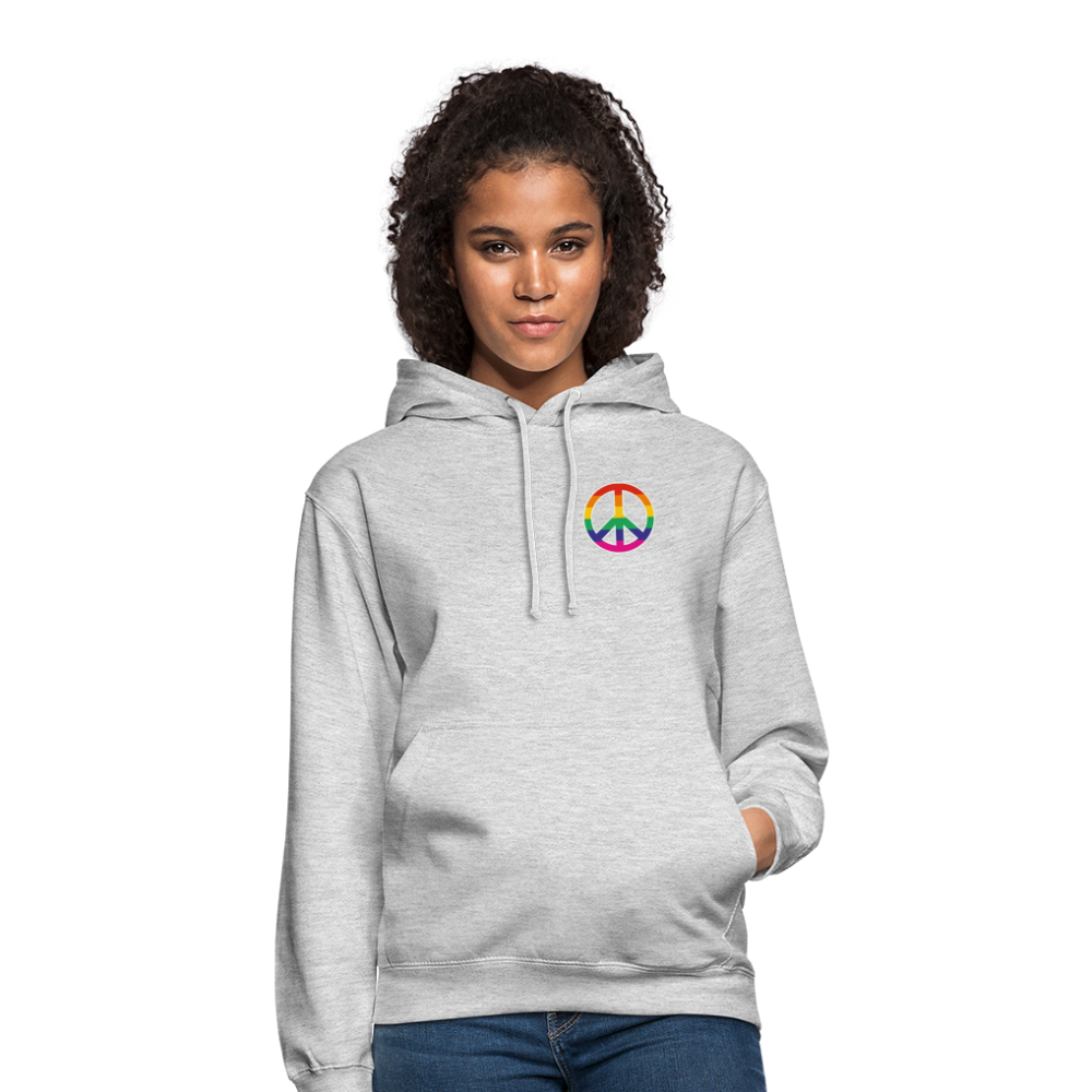 SSW1710 Unisex Hoodie Regenbogen-Friedenszeichen - Hellgrau meliert