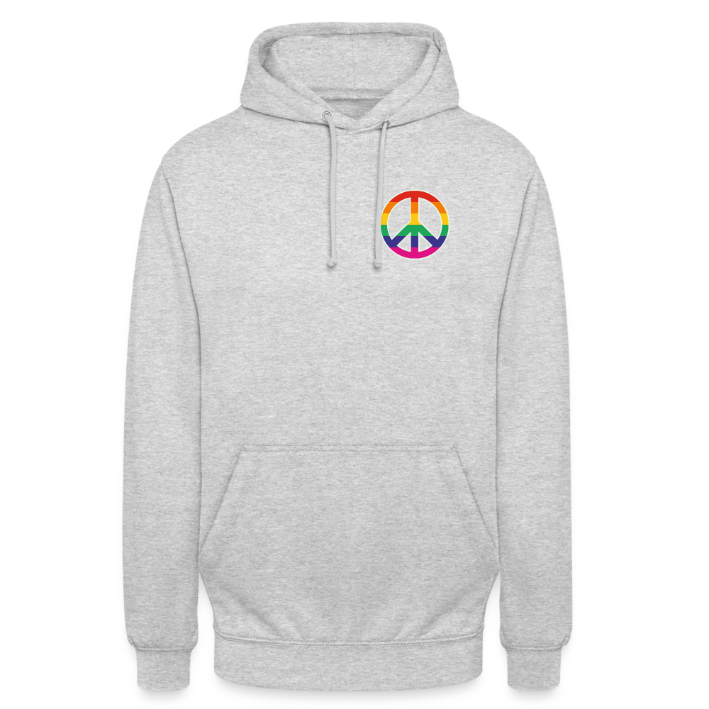 SSW1710 Unisex Hoodie Regenbogen-Friedenszeichen - Hellgrau meliert