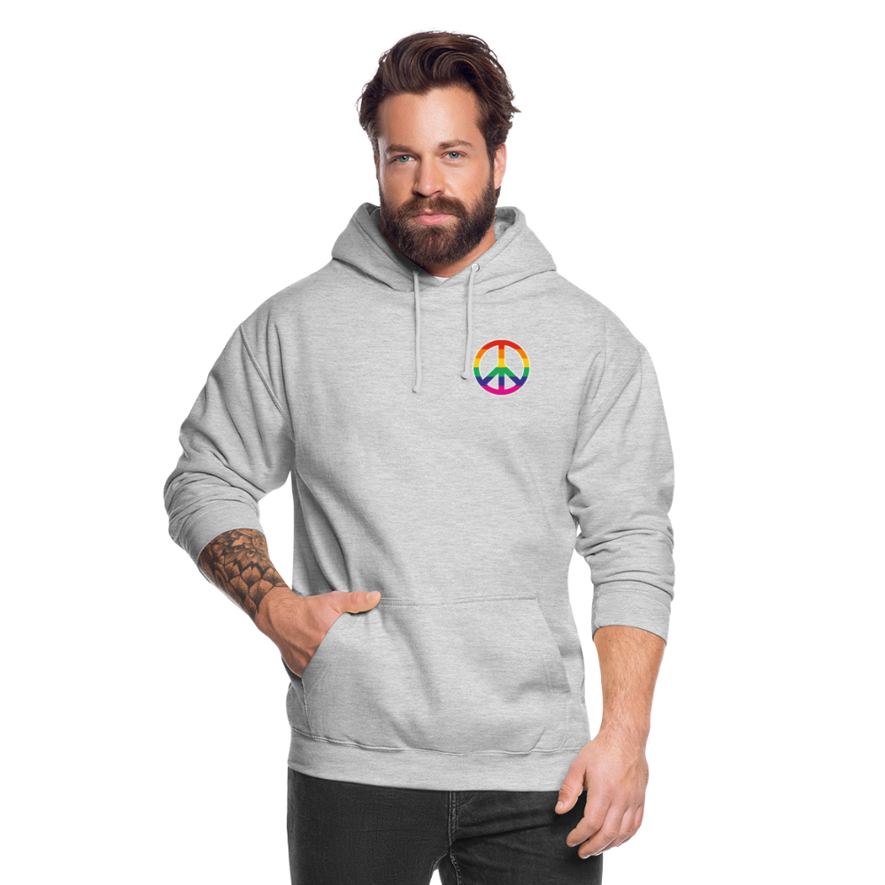 SSW1710 Unisex Hoodie Regenbogen-Friedenszeichen - Hellgrau meliert