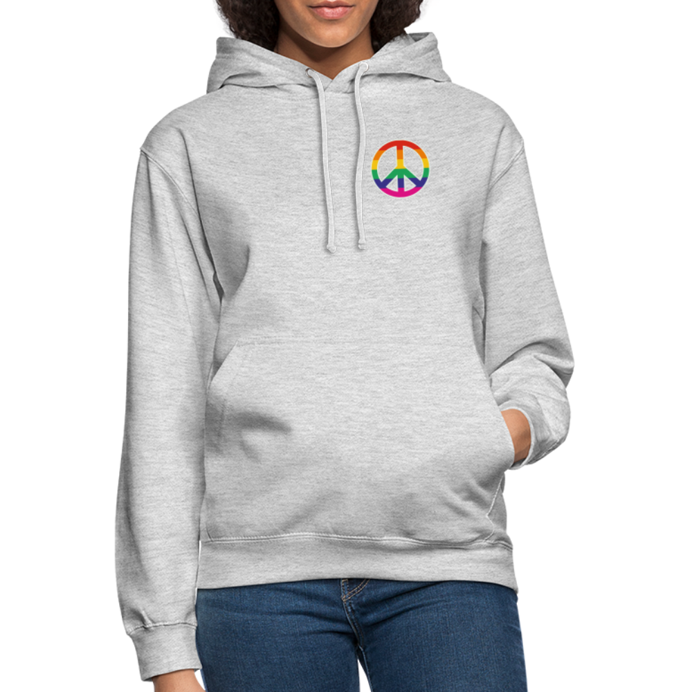 SSW1710 Unisex Hoodie Regenbogen-Friedenszeichen - Hellgrau meliert