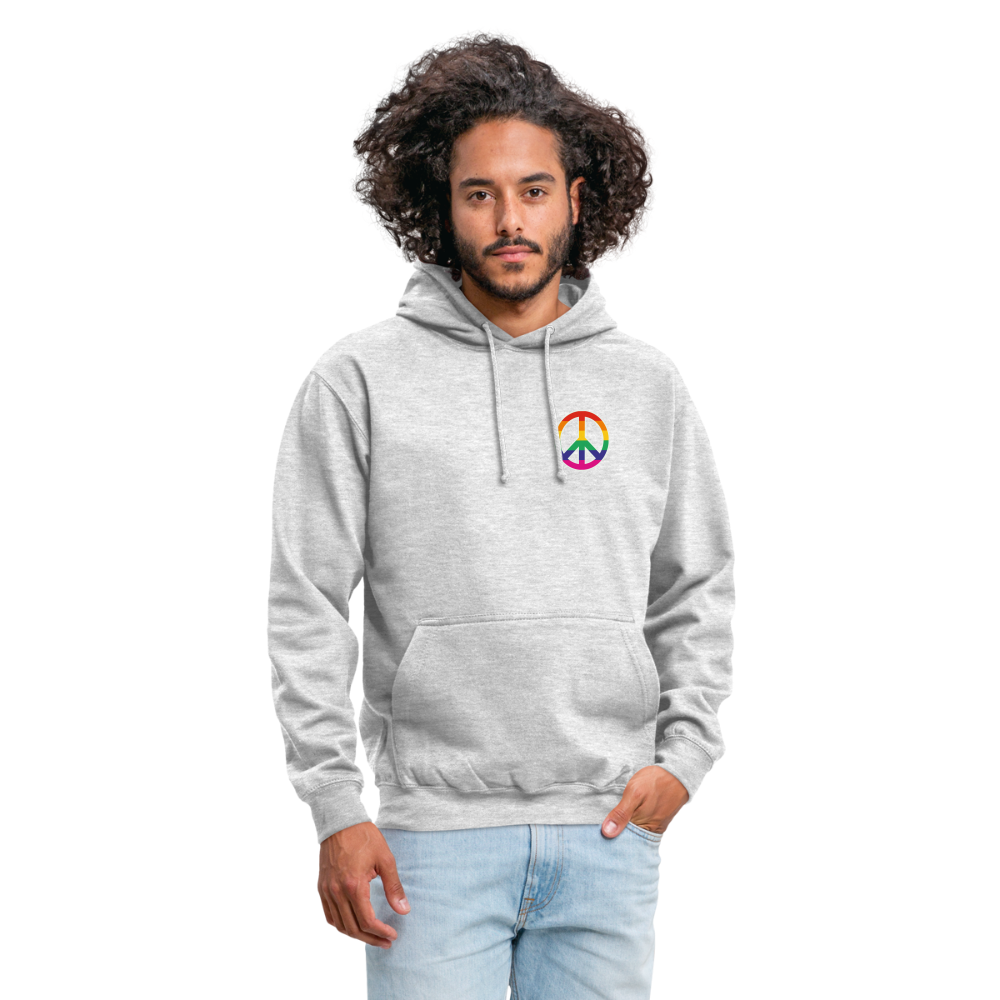 SSW1710 Unisex Hoodie Regenbogen-Friedenszeichen - Hellgrau meliert