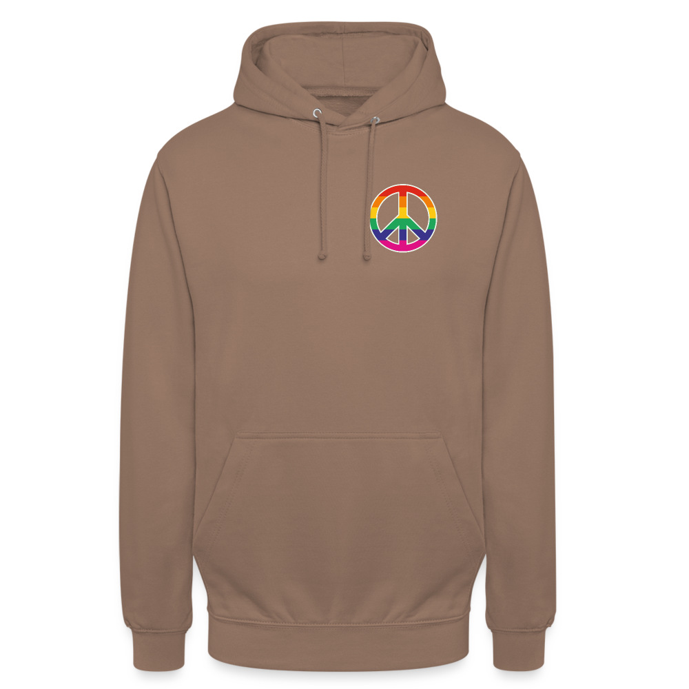 SSW1710 Unisex Hoodie Regenbogen-Friedenszeichen - Mokka
