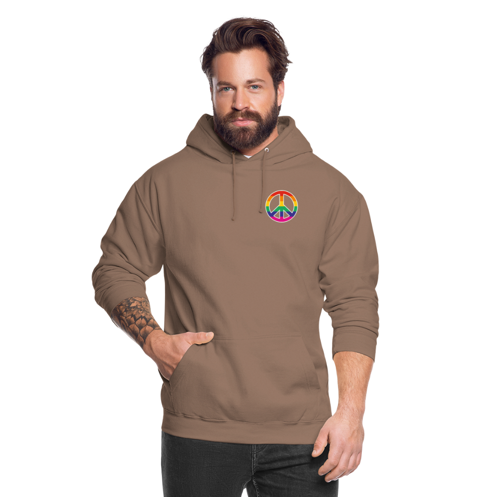 SSW1710 Unisex Hoodie Regenbogen-Friedenszeichen - Mokka