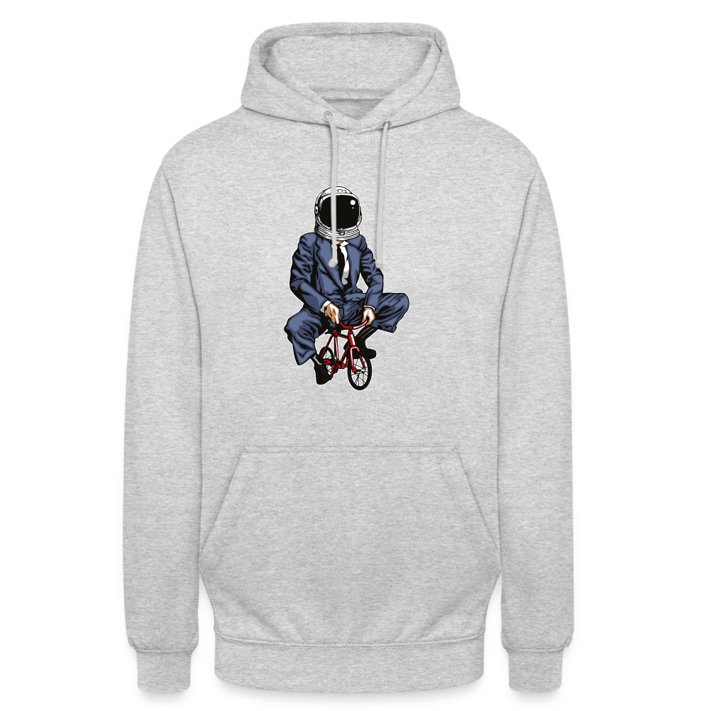 SSW1705 Unisex Hoodie Fahrrad zum Mond - Hellgrau meliert