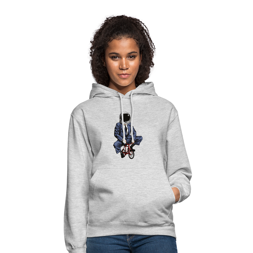 SSW1705 Unisex Hoodie Fahrrad zum Mond - Hellgrau meliert