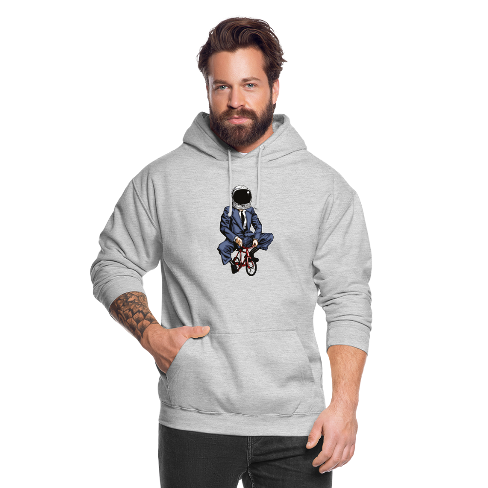 SSW1705 Unisex Hoodie Fahrrad zum Mond - Hellgrau meliert