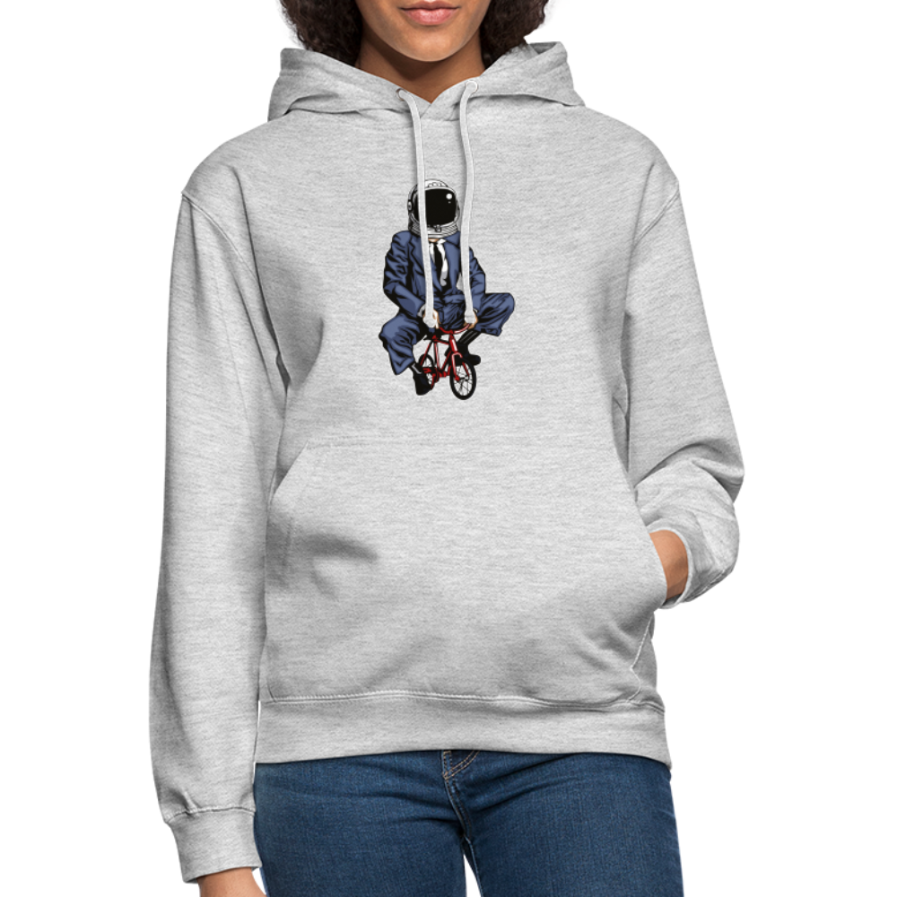 SSW1705 Unisex Hoodie Fahrrad zum Mond - Hellgrau meliert