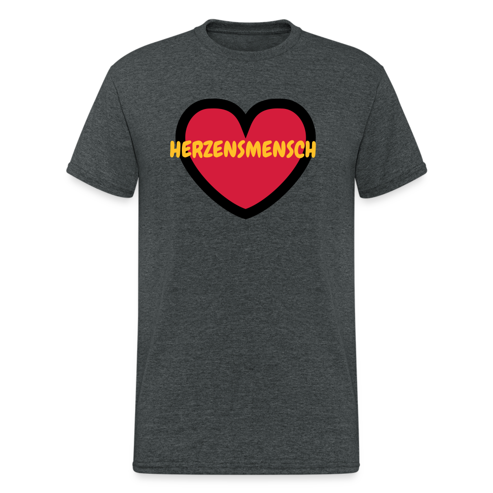 SSW1734 Tshirt HERZENSMENSCH - Dunkelgrau meliert