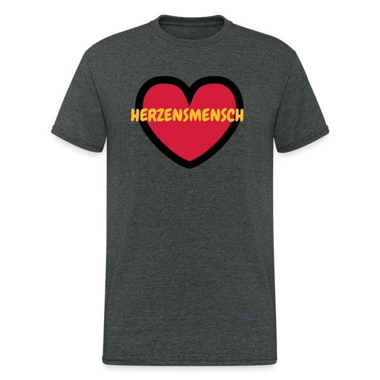 SSW1734 Tshirt HERZENSMENSCH - Dunkelgrau meliert