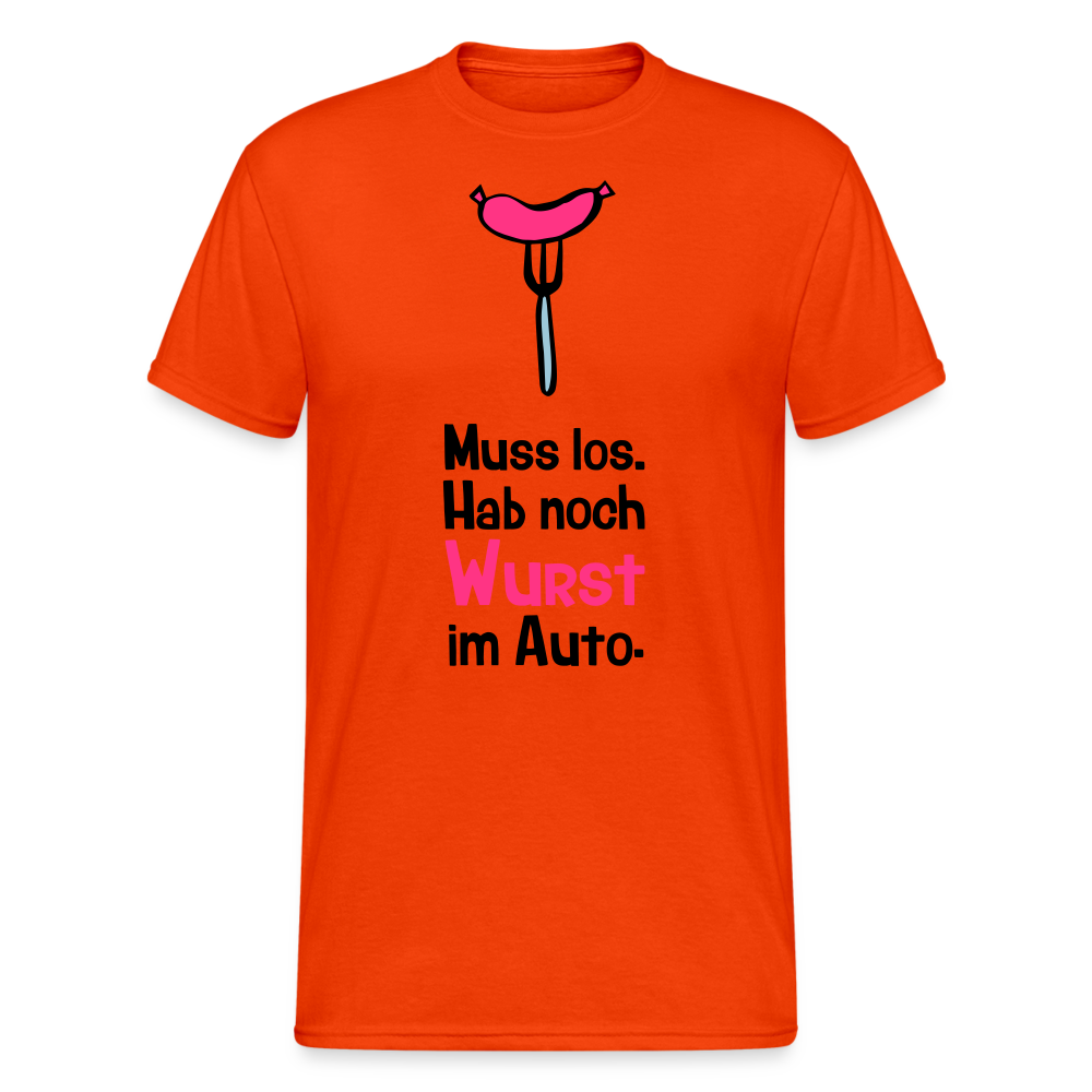 SSW1737 Tshirt Wurst im Auto - kräftig Orange