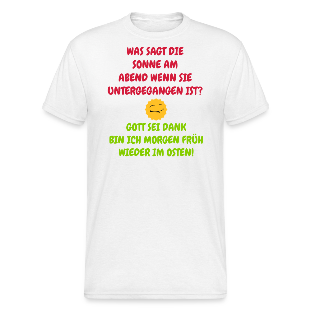 OSSI6 Tshirt WAS SAGT DIE SONNE AM ABEND WENN SIE UNTERGEGANGEN IST? - weiß