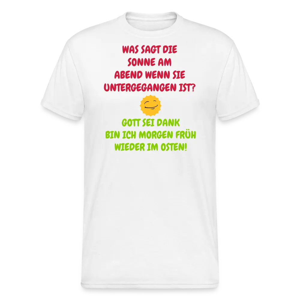 OSSI6 Tshirt WAS SAGT DIE SONNE AM ABEND WENN SIE UNTERGEGANGEN IST? - weiß
