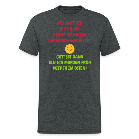 OSSI6 Tshirt WAS SAGT DIE SONNE AM ABEND WENN SIE UNTERGEGANGEN IST? - Dunkelgrau meliert