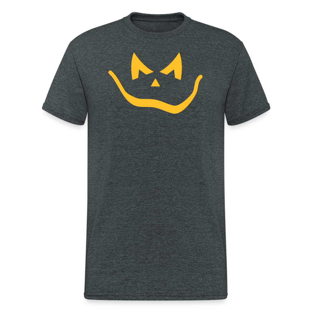 SSW1745 Tshirt Halloween Kürbis Gesicht - Dunkelgrau meliert