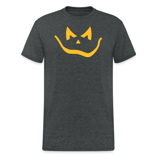 SSW1745 Tshirt Halloween Kürbis Gesicht - Dunkelgrau meliert