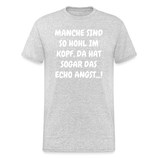 SSW1749 Tshirt MANCHE SIND SO HOHL IM KOPF, DA HAT SOGAR DAS ECHO ANGST,,,! - Grau meliert