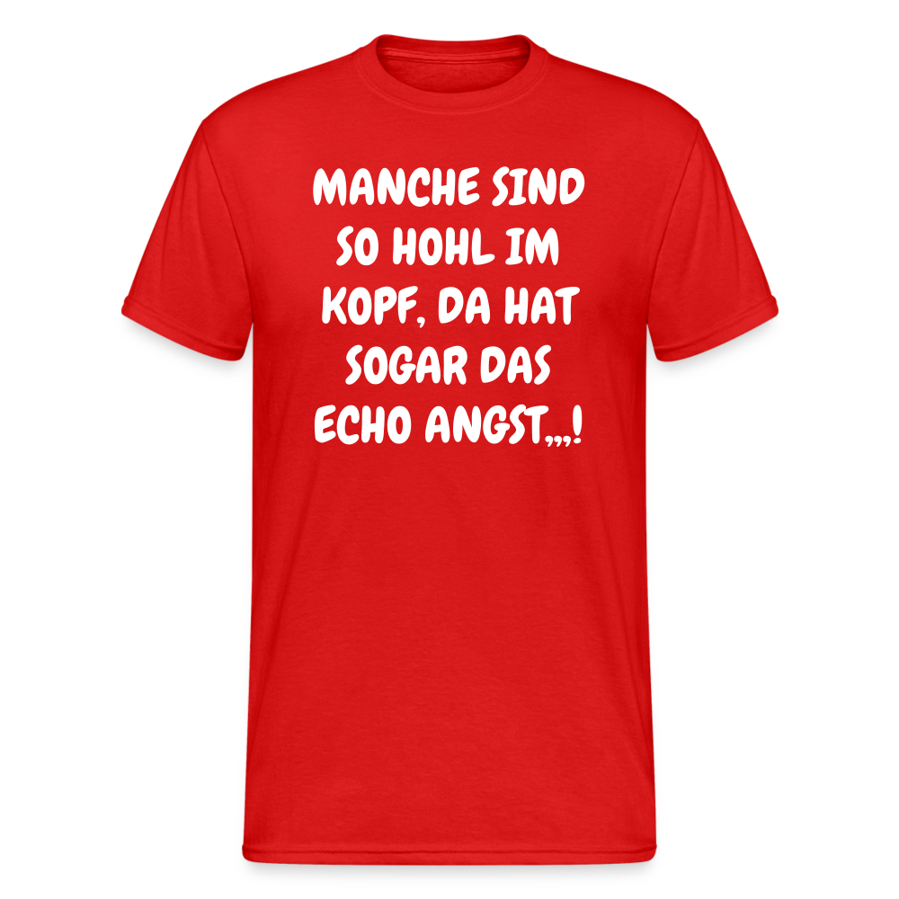 SSW1749 Tshirt MANCHE SIND SO HOHL IM KOPF, DA HAT SOGAR DAS ECHO ANGST,,,! - Rot