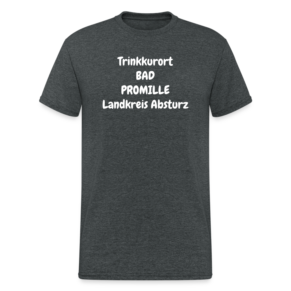 SSW1757 Tshirt Trinkkurort BAD PROMILLE Landkreis Absturz - Dunkelgrau meliert