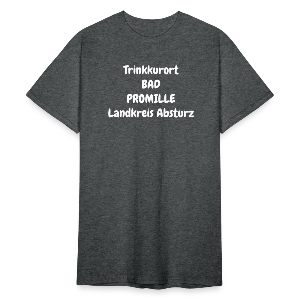 SSW1757 Tshirt Trinkkurort BAD PROMILLE Landkreis Absturz - Dunkelgrau meliert