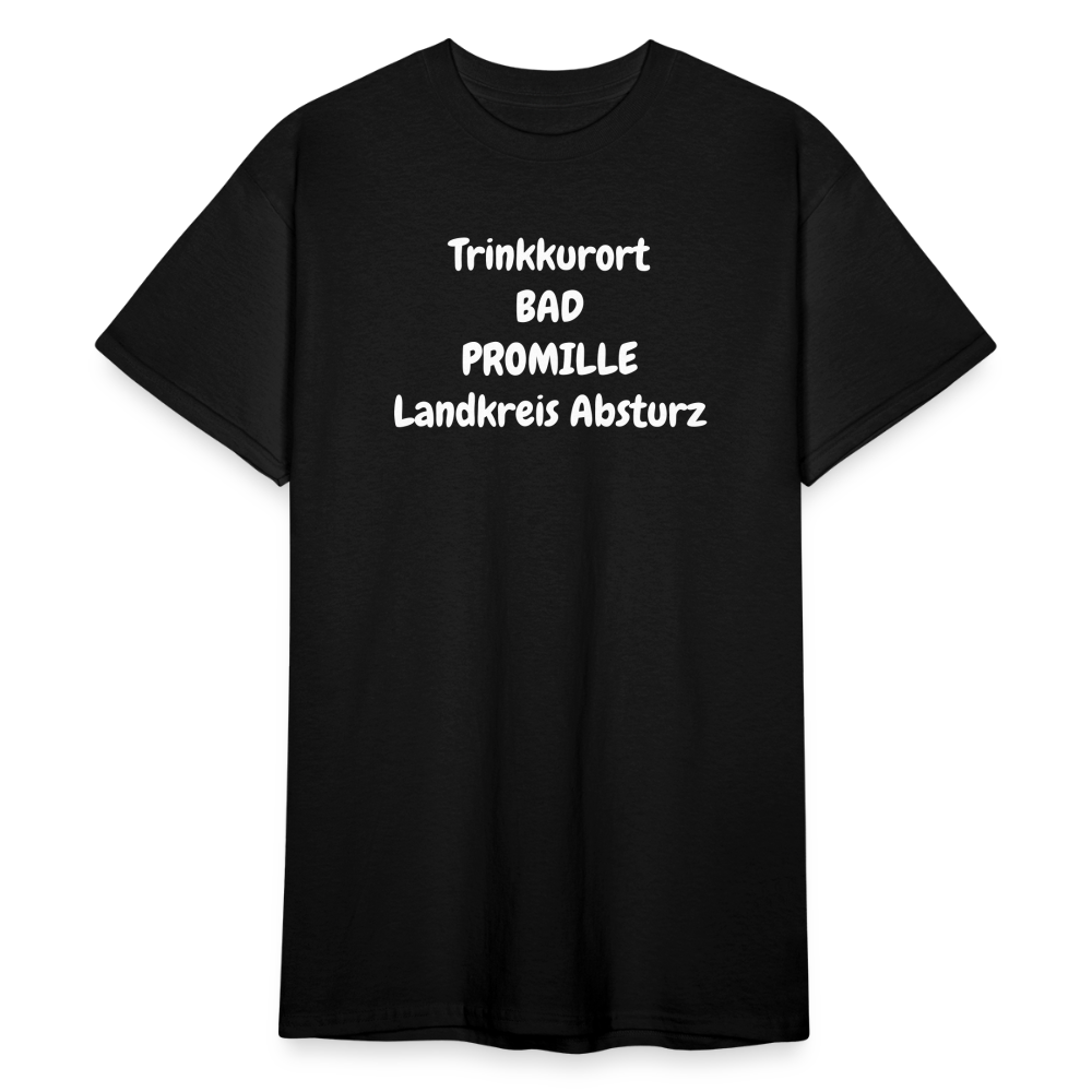 SSW1757 Tshirt Trinkkurort BAD PROMILLE Landkreis Absturz - Schwarz