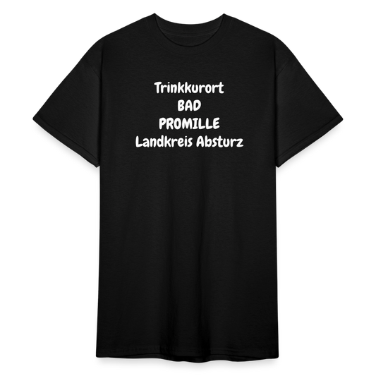 SSW1757 Tshirt Trinkkurort BAD PROMILLE Landkreis Absturz - Schwarz