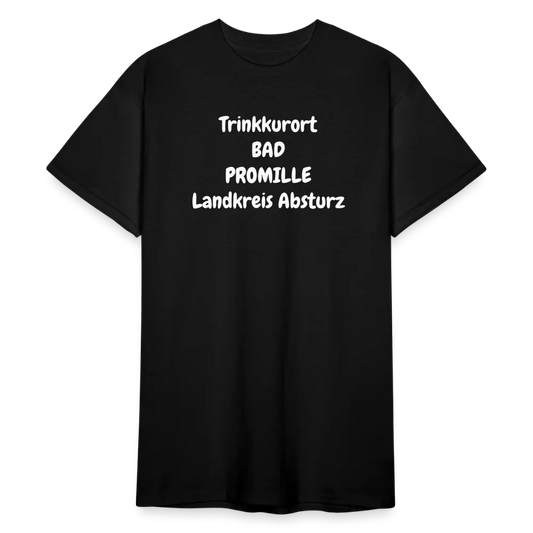 SSW1757 Tshirt Trinkkurort BAD PROMILLE Landkreis Absturz - Schwarz