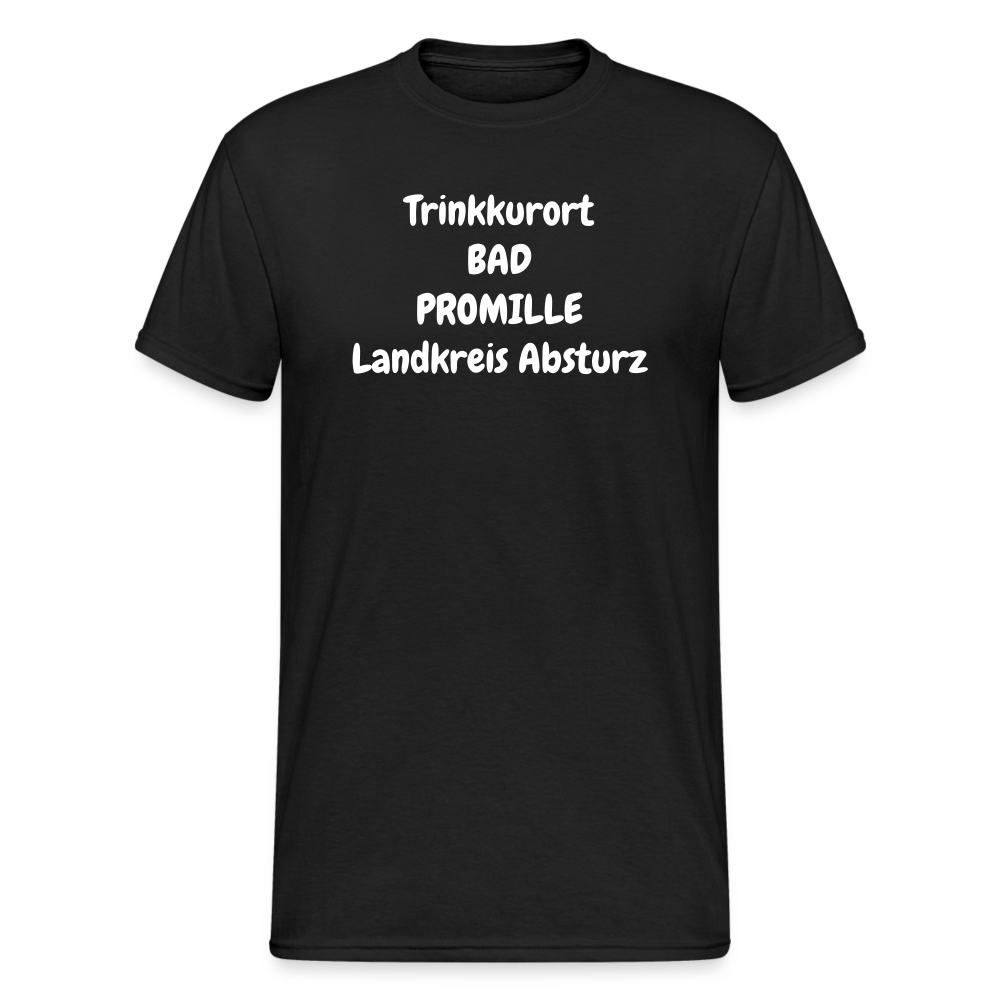SSW1757 Tshirt Trinkkurort BAD PROMILLE Landkreis Absturz - Schwarz