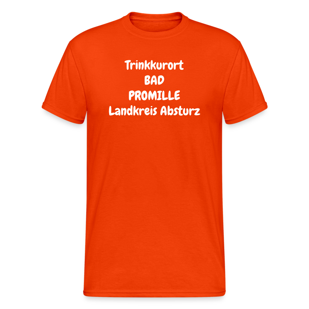 SSW1757 Tshirt Trinkkurort BAD PROMILLE Landkreis Absturz - kräftig Orange