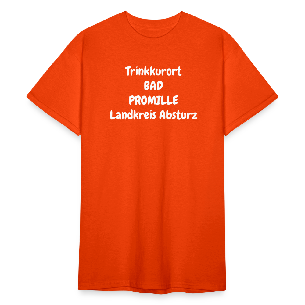 SSW1757 Tshirt Trinkkurort BAD PROMILLE Landkreis Absturz - kräftig Orange